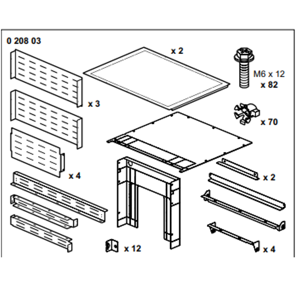 DMX³ 2500/4000 compartment kit for XL³ 4000/6300 - width 36 mod - depth 725 mm image 1