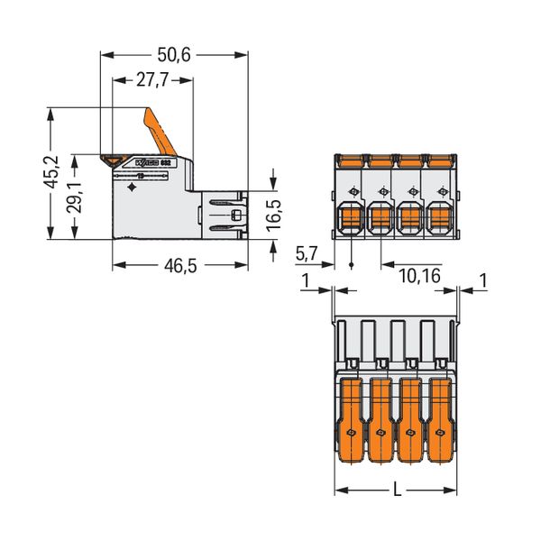 832-1202 1-conductor male connector; lever; Push-in CAGE CLAMP® image 6