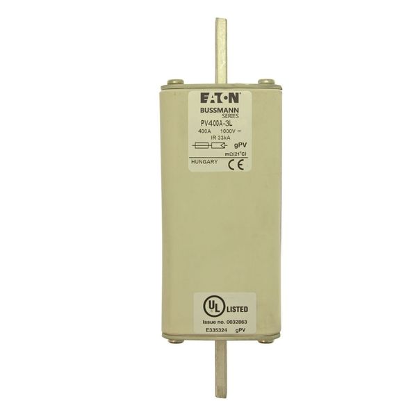 Fuse-link, high speed, 400 A, DC 1000 V, 3L, 75 x 91 x 205 mm, gPV, UL, IEC, with indicator image 8