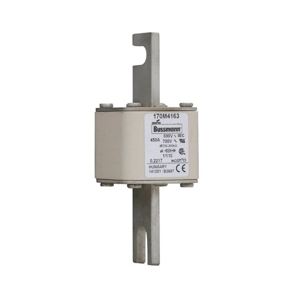 Fuse-link, high speed, 450 A, AC 690 V, DIN 1, 53 x 66 x 138 mm, aR, DIN, IEC, single indicator image 11