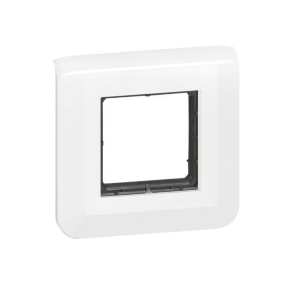 Mosaic plate with screw support for 2 modules - white image 1