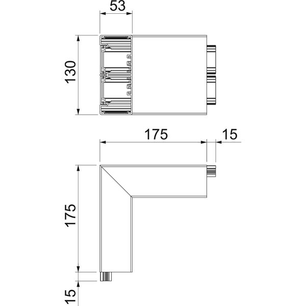GA-AS53130EL External corner Aluminium, rigid form 53x130x175 image 2