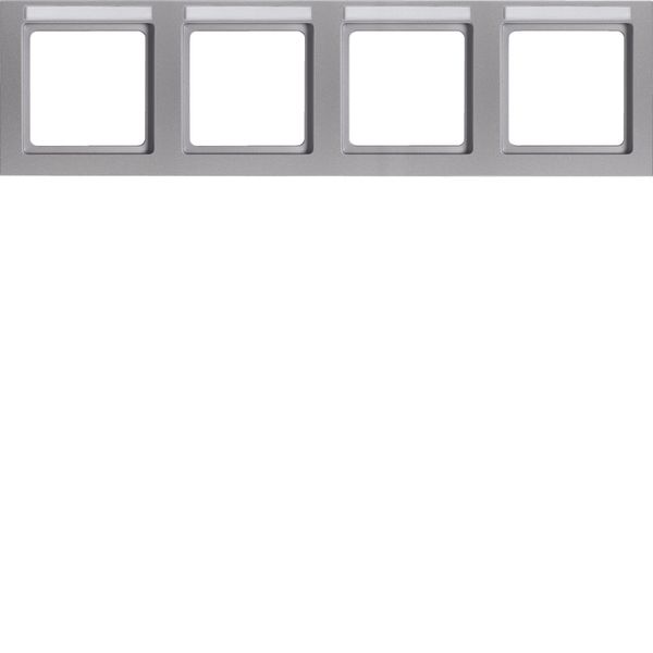 Frame 4gang horizontal, labelling field, Q.3, alu velvety image 1