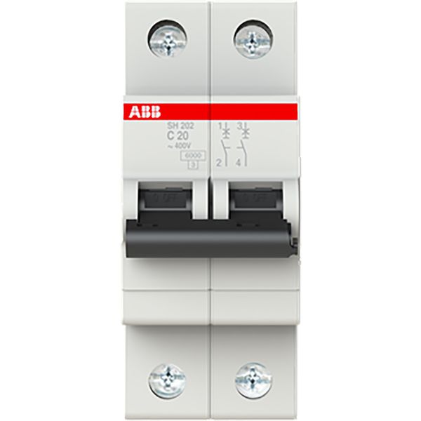 SH202-C20 Miniature Circuit Breaker - 2P - C - 20 A image 1