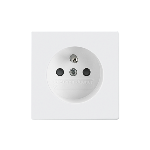 5519B-A0235784 Outlet single with pin + cover shutt. White image 1