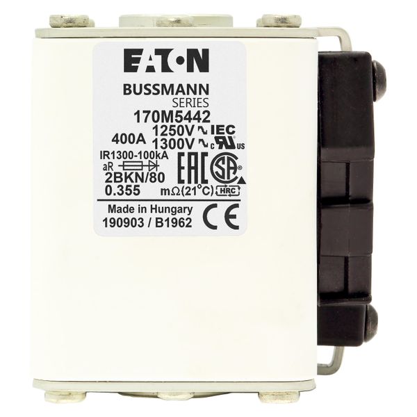 Fuse-link, high speed, 450 A, AC 1250 V, size 2, 61 x 77 x 81 mm, aR, IEC, UL, single indicator image 2