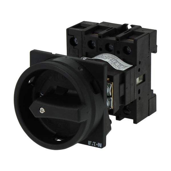 Main switch, P1, 40 A, rear mounting, 3 pole + N, STOP function, With black rotary handle and locking ring, Lockable in the 0 (Off) position image 6