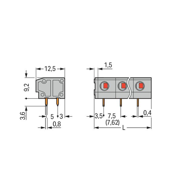 PCB terminal block 2.5 mm² Pin spacing 7.5/7.62 mm gray image 4