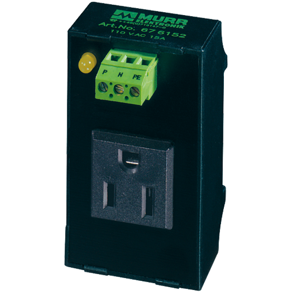 MSVD POWER SOCKET NEMA WITH LED Mounting rail image 1