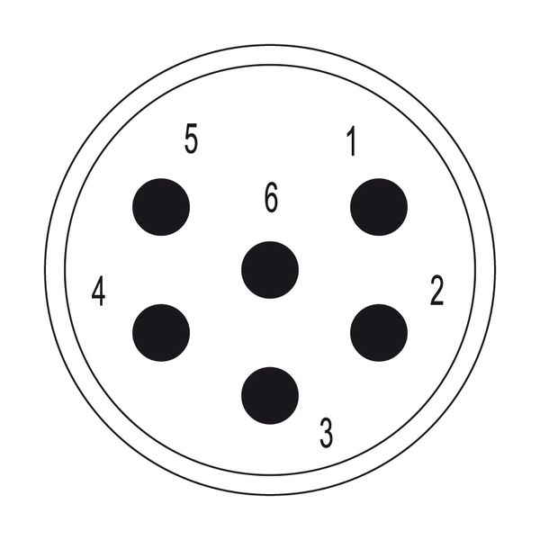 contact insert (circular connector), Plug-in connector, Pin, 6-pole, C image 2