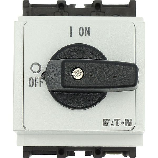 On-Off switch, P1, 32 A, service distribution board mounting, 3 pole, with black thumb grip and front plate image 4