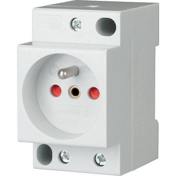 Schuko socket, 10/16A, 250V AC, with integrated increased protection against accidental contact image 3