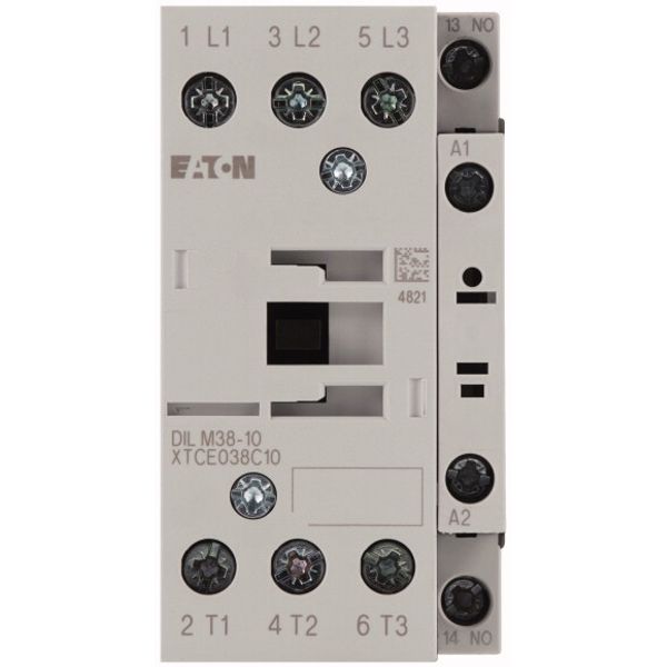 Contactor, 3 pole, 380 V 400 V 18.5 kW, 1 N/O, RDC 24: 24 - 27 V DC, DC operation, Screw terminals image 2