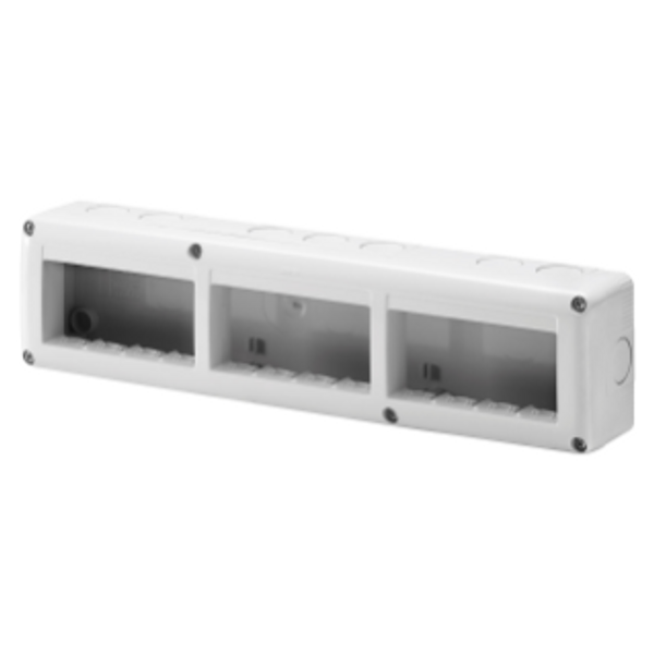 PROTECTED ENCLOSURE FOR SYSTEM DEVICES - HORIZONTAL MULTIPLE - 12 GANG - MODULE 4x3 - RAL 7035 GREY - IP40 image 1