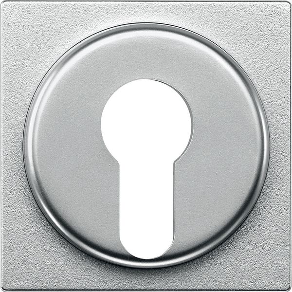Cen.pl. f. two way key switch insert f. DIN cylinder locks, aluminium, System M image 1