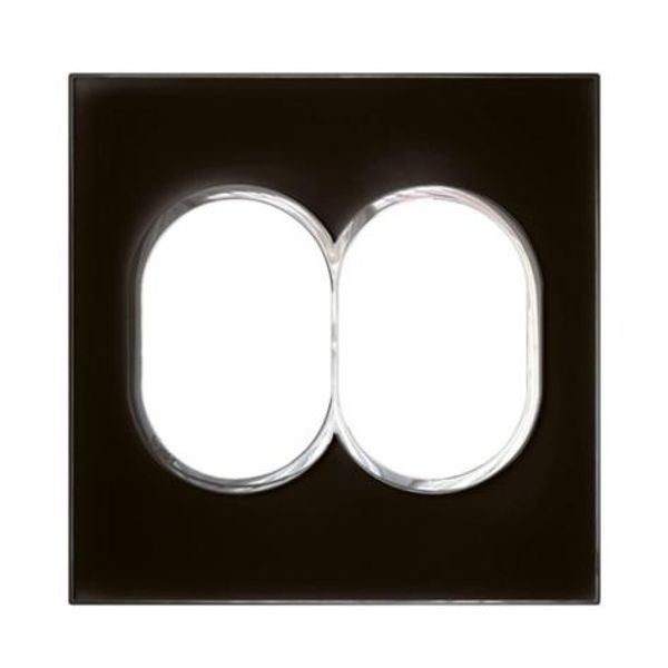 Arteor™ - Plate - US std - round - 2 x 3 modules - 4'' x 4'' - Mirror Black image 1