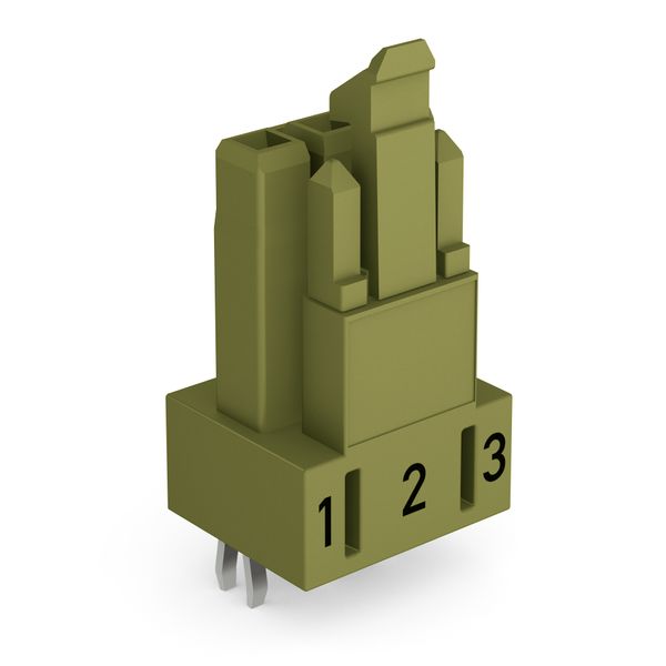 Socket for PCBs straight 3-pole light green image 1