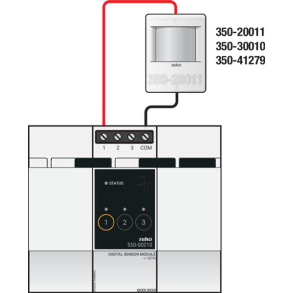 Motion detector, 24 V, 15 m, 90°, with potential-free contact, for sur image 3