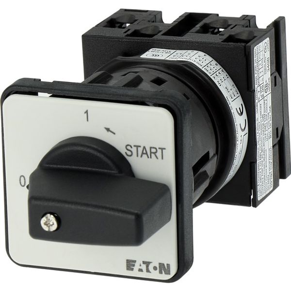 ON-OFF button, T0, 20 A, center mounting, 2 contact unit(s), Contacts: 4, Spring-return in START position, 90 °, maintained, With 0 (Off) position, Wi image 4