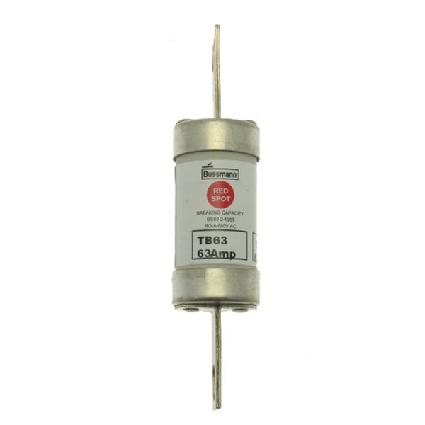 Fuse-link, low voltage, 63 A, AC 660 V, DC 460 V, BS88, 27 x 112 mm, gL/gG, BS image 1