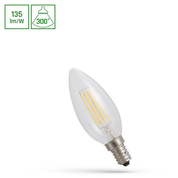 LED CANDLE C35 E-14 230V 5,5W COG NW CLEAR SPECTRUM image 1