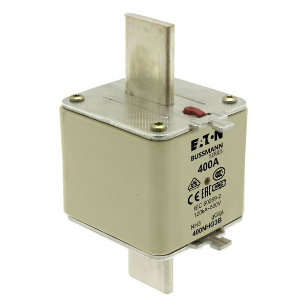 Fuse-link, low voltage, 400 A, AC 500 V, NH3, gL/gG, IEC, dual indicator image 9