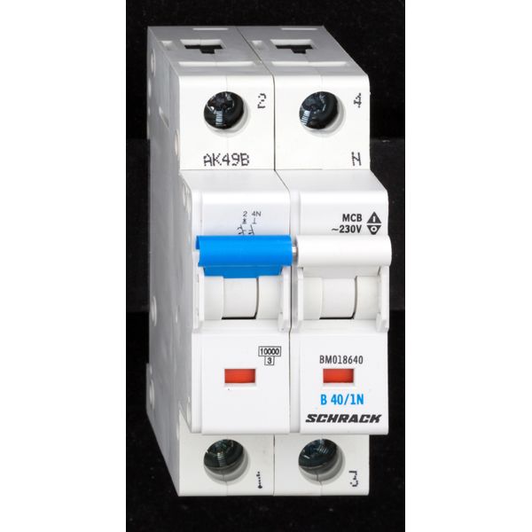 Miniature Circuit Breaker (MCB) B40/1+N, 10kA image 2