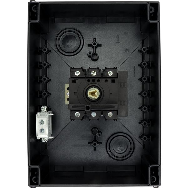 Main switch, P3, 100 A, surface mounting, 3 pole, 1 N/O, 1 N/C, STOP function, With black rotary handle and locking ring, Lockable in the 0 (Off) posi image 57