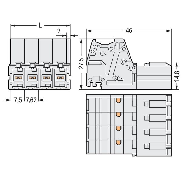 831-3203 1-conductor male connector; Push-in CAGE CLAMP®; 10 mm² image 6