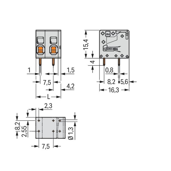 PCB terminal block 4 mm² Pin spacing 7.5 mm gray image 5