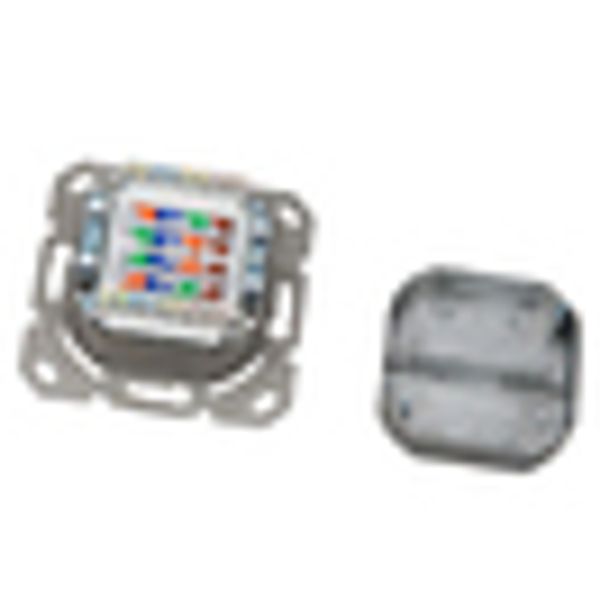 Data Outlet 2xRJ45 shielded Cat.6, UAE, 80x80mm, RAL9010 image 8
