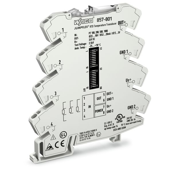 857-801 Temperature signal conditioner for RTD sensors; Current and voltage output signal; Configuration via software image 1