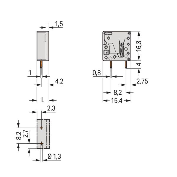 PCB terminal block 4 mm² Pin spacing 5 mm gray image 4