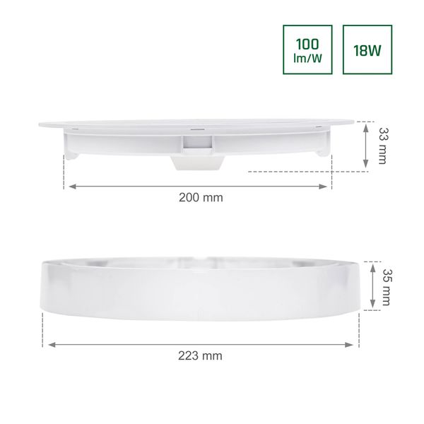 ALGINE 2IN1 SURFACE-RECESSED DOWNLIGHT 18W 1820LM WW 230V IP20 ROUND image 42