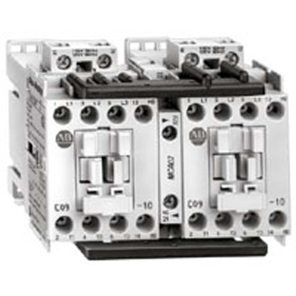 Contactor, Reversing, 9A, 3P, 24VDC, Electronic Coil, 1NO/NC image 1