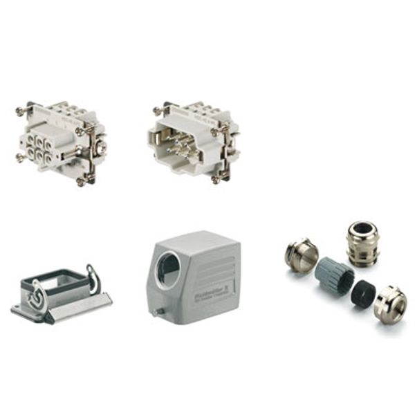 Industrial connectors (set), Series: HE, Screw connection, Size: 3, Nu image 1