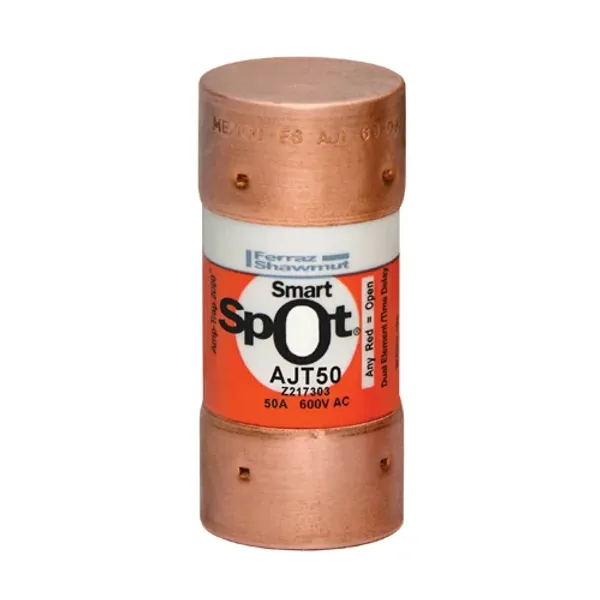 Fuse AJT - Class J - Time-delay 600VAC 400VDC 50A Ferrule SmartSpot® image 1