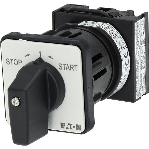 ON-OFF button, T0, 20 A, center mounting, 1 contact unit(s), Contacts: 2, 45 °, momentary, With 0 (Off) position, with spring-return, STOP>I image 5