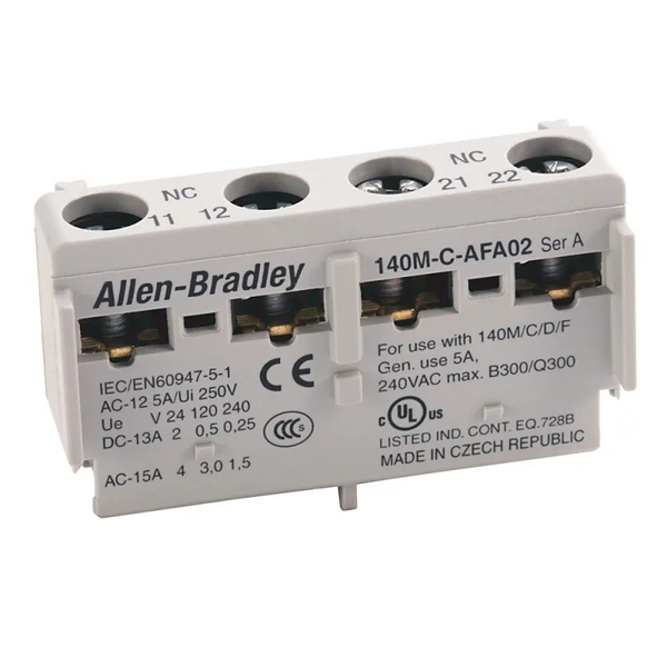 Allen-Bradley 140M-C-AFA02 Internal Auxiliary Contact, 2 NC, No Additional Width, Used with 140M-C -D -F Circuit Breaker image 1