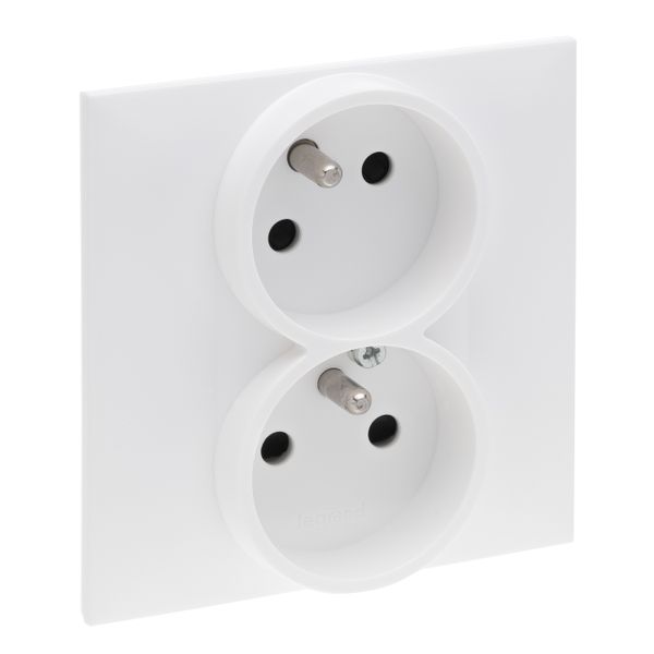 2X2P+E SOCKET FRENCH STANDARD SCREW TERMINALS SHUTTERED WHITE image 1