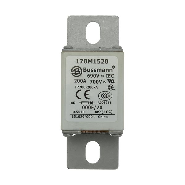 Fuse-link, high speed, 200 A, AC 690 V, size 000, 24 x 36 x 96 mm, aR, IEC, visual indicator image 17