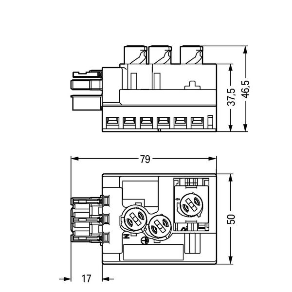 Tap-off module for flat cable 5 x 2.5 mm² + 2 x 1.5 mm² gray image 4