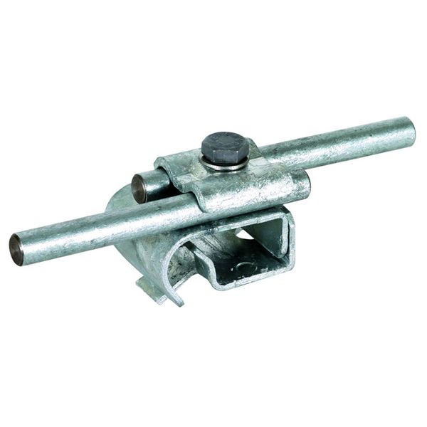 Gutter clamp St/tZn f. bead 16-22mm with double cleat for Rd 8-10mm image 1