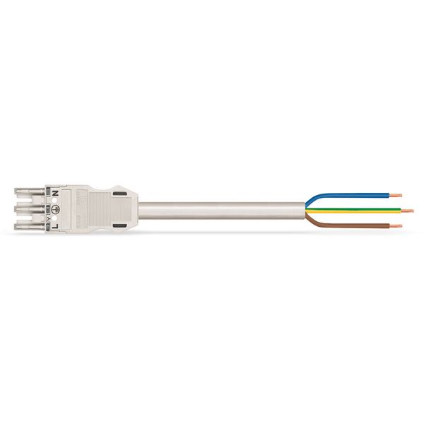 pre-assembled connecting cable;Socket/open-ended;3-pole;gray image 2