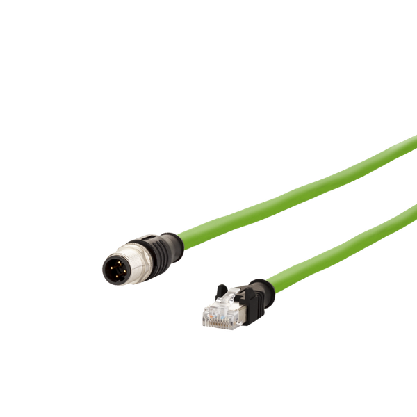 M12 Industrial Ethernet cable, D-coded, 2.0 m, M12 plug straight - RJ4 image 3