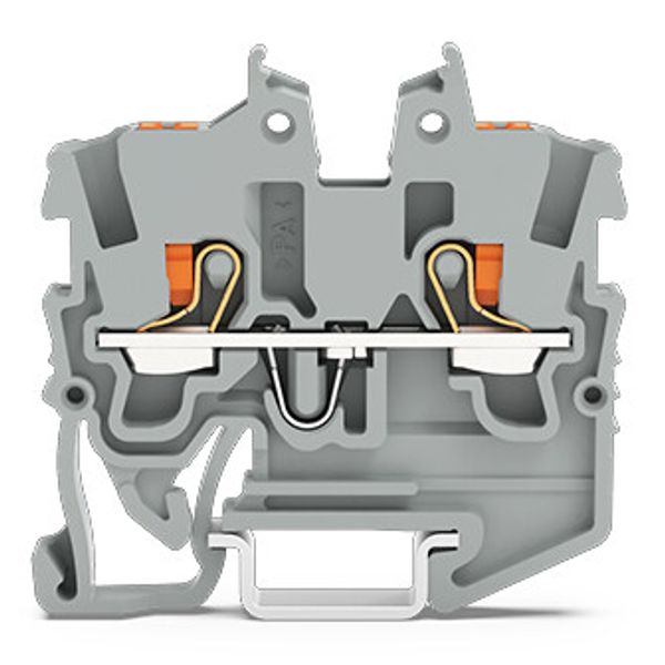 2-conductor miniature through terminal block with push-button 1 mm² gr image 2