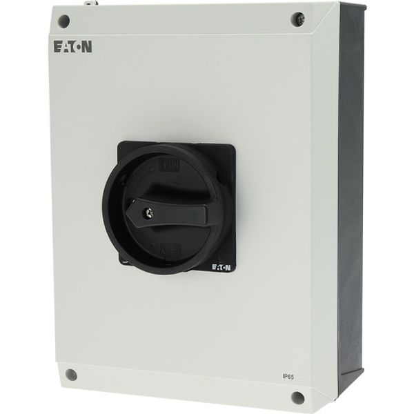 Main switch, T5, 100 A, surface mounting, 4 contact unit(s), 6 pole, 1 N/O, 1 N/C, STOP function, With black rotary handle and locking ring, Lockable image 7