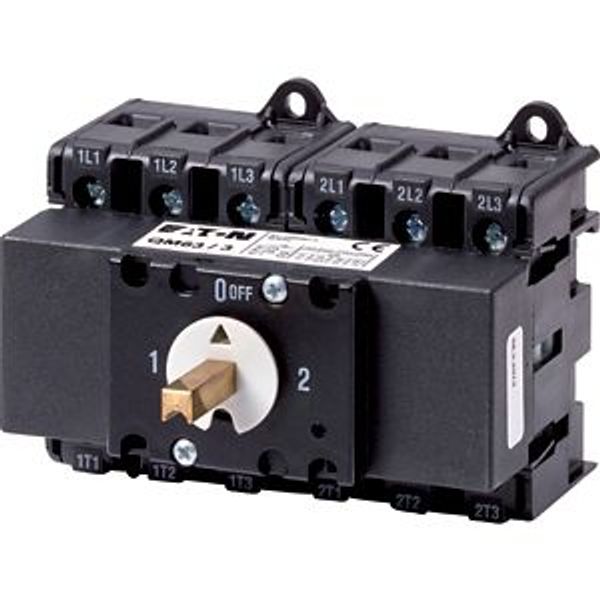 Changeover switch, QM, 63 A, 2 x 3 pole, without rotary handle, With d image 2