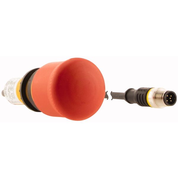 Emergency stop/emergency switching off pushbutton, Mushroom-shaped, 38 mm, Pull-to-release function, 2 NC, Cable (black) with M12A plug, 5 pole, 0.2 m image 4