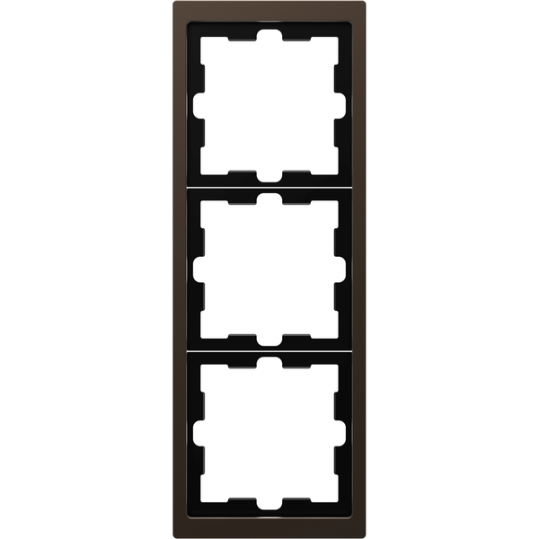 D-Life metal frame, 3-gang, mocca metallic image 4